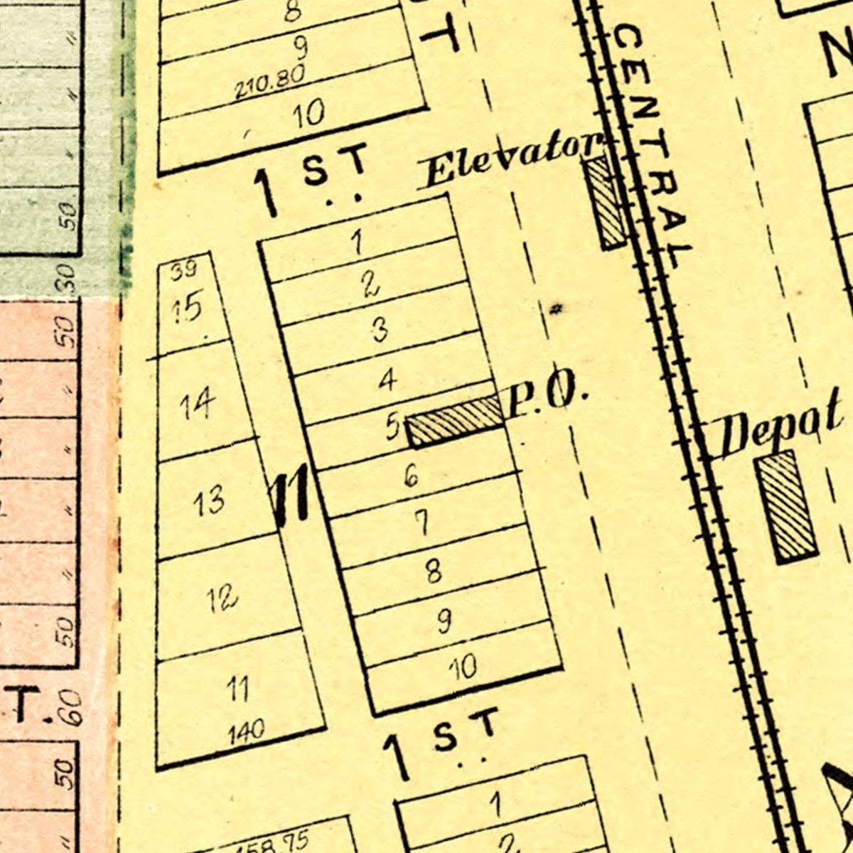 Restored historic details from the 1893 city map of Kappa, Illinois