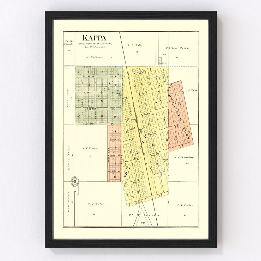 Kappa Vintage Map 1893