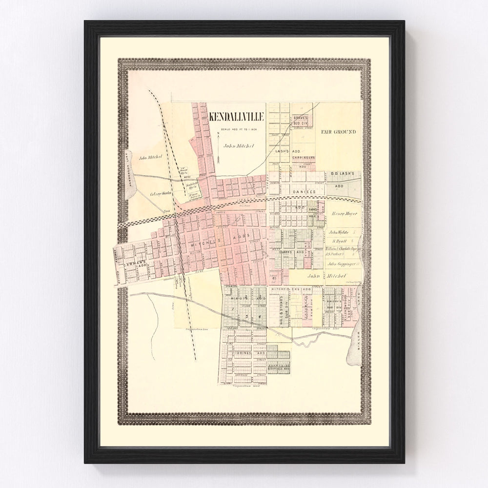Kendallville Vintage Map 1893