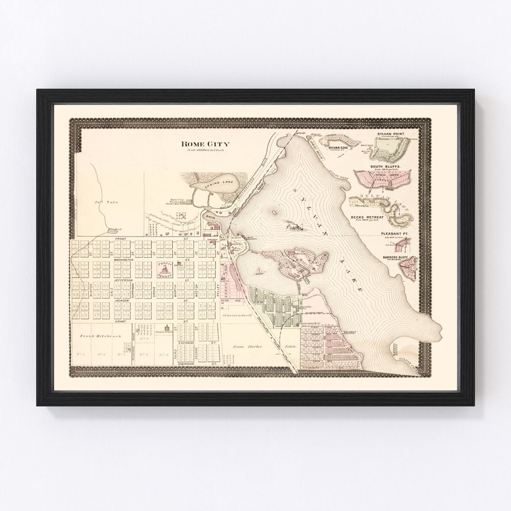 Rome City Vintage Map 1893