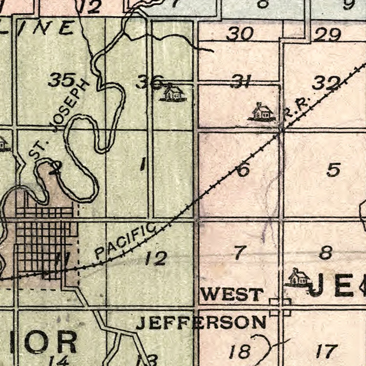 Restored historic details from the 1894 county map of Williams County, Ohio