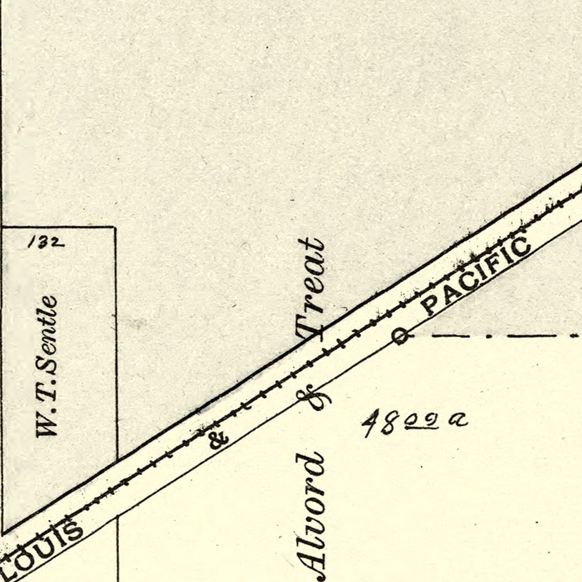 Restored historic details from the 1894 city map of Alvordton, Ohio