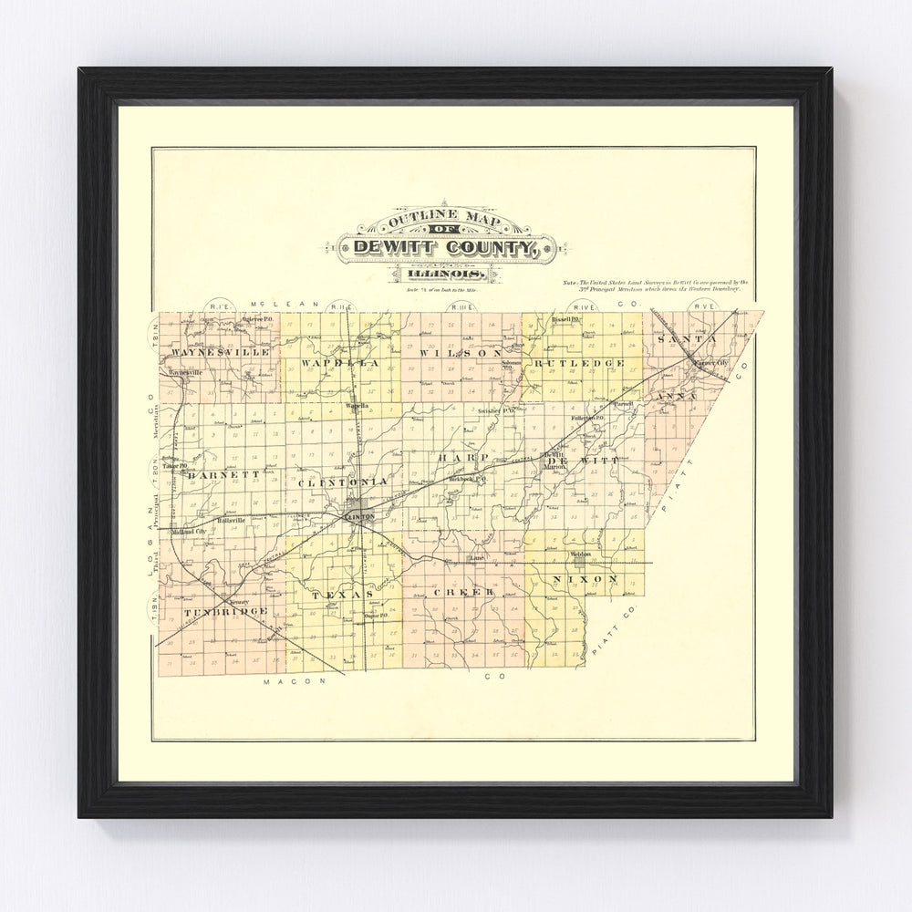 De Witt County Vintage Map 1894