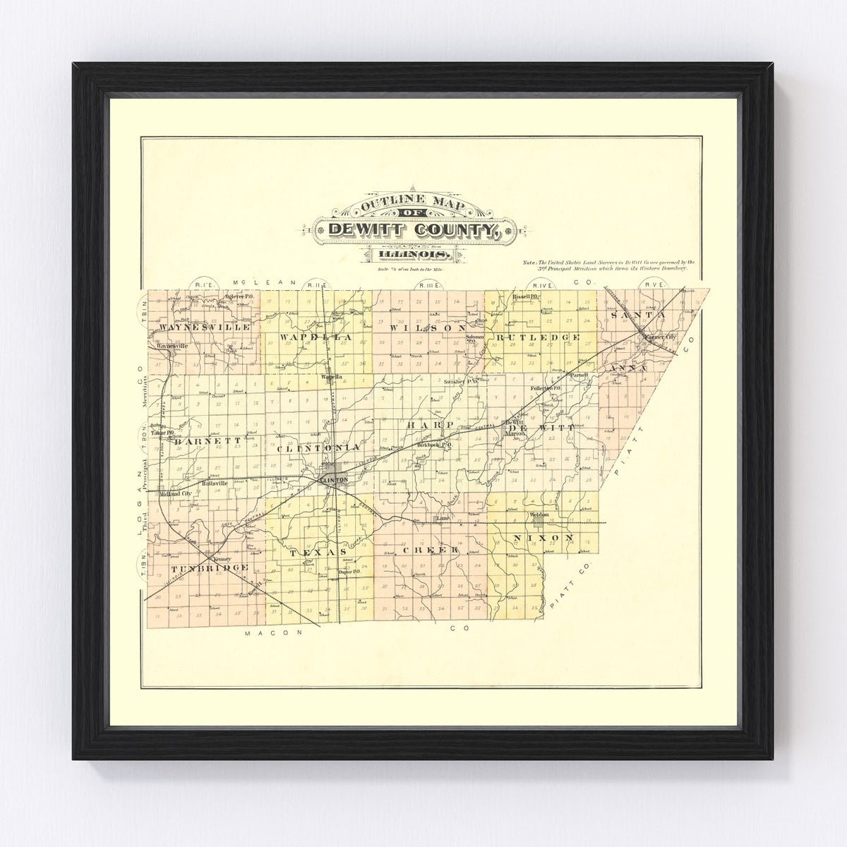 De Witt County Vintage Map 1894