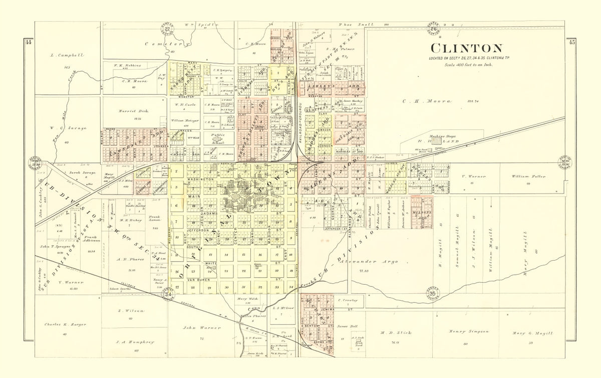 Preview of Vintage Map of Clinton, Illinois 1894
