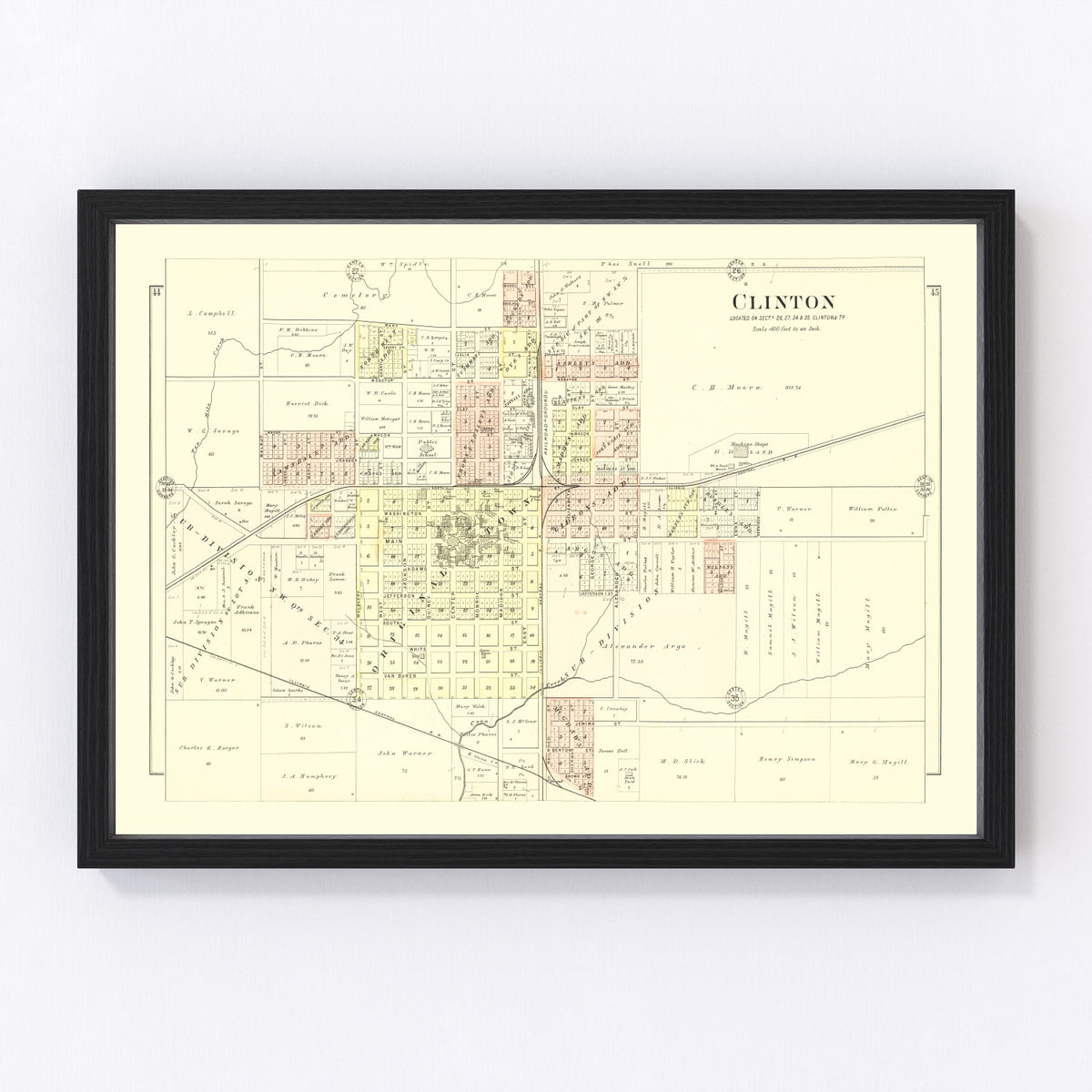 Clinton Vintage Map 1894