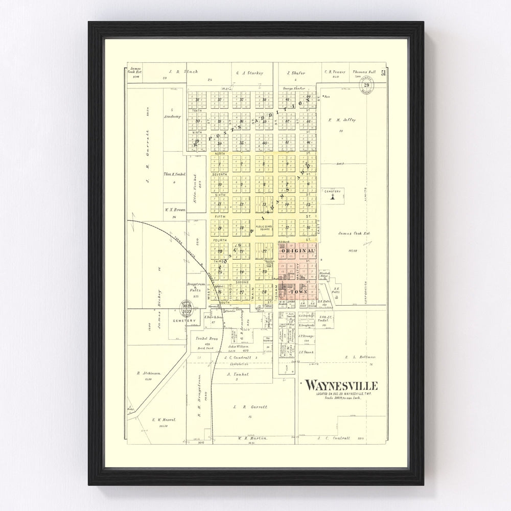 Waynesville Vintage Map 1894