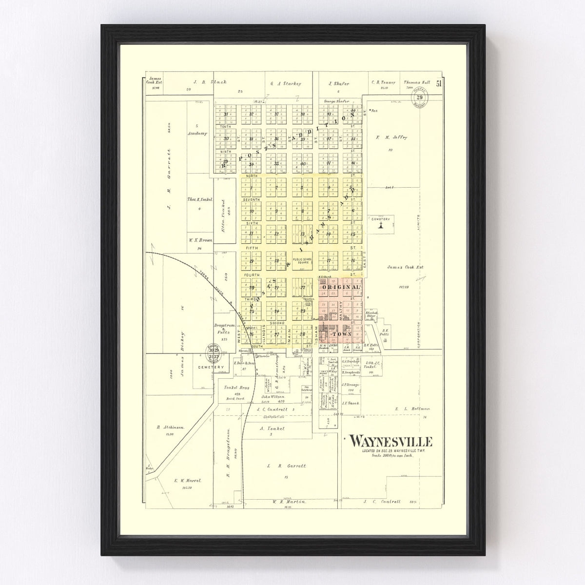 Waynesville Vintage Map 1894