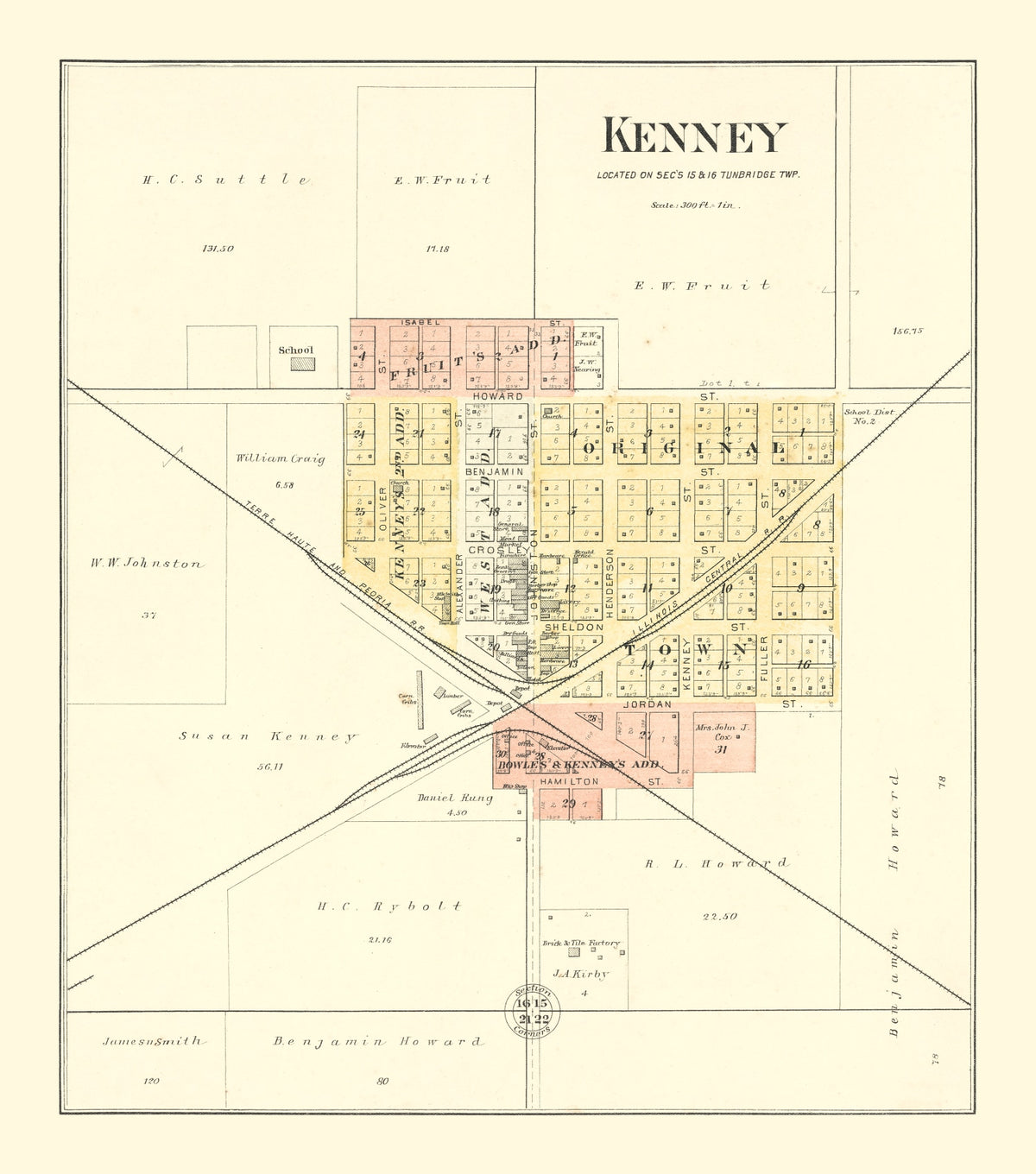 Preview of Vintage Map of Kenney, Illinois 1894