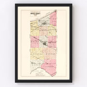 Porter County Vintage Map 1895