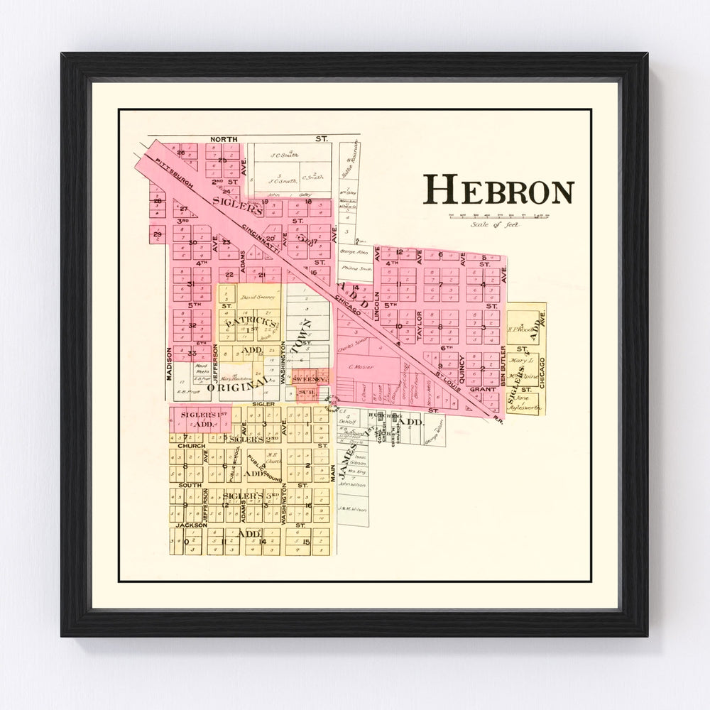 Hebron Vintage Map 1895