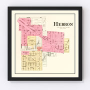 Hebron Vintage Map 1895