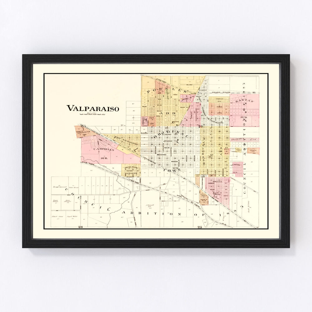 Valparaiso Vintage Map 1895