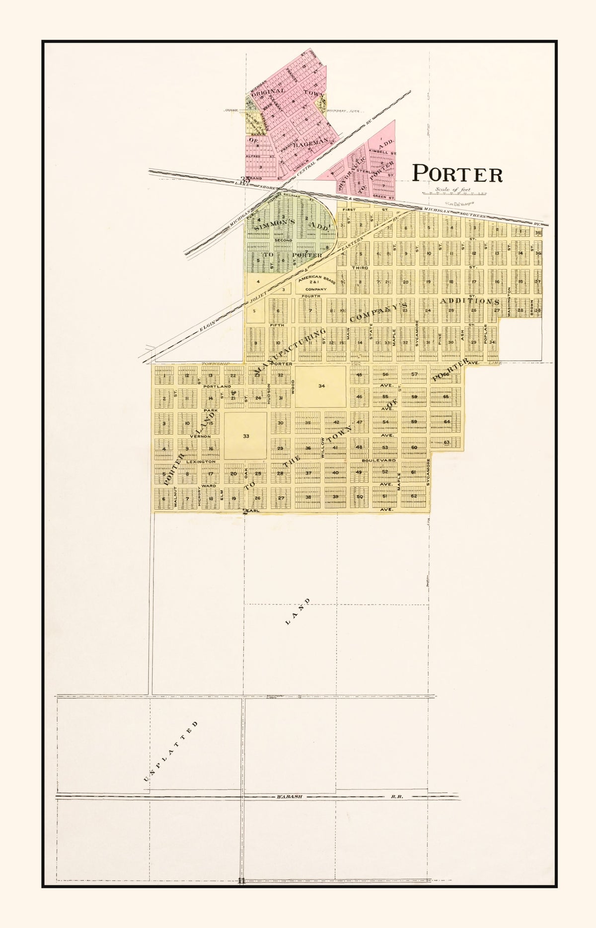 Preview of Vintage Map of Porter, Indiana 1895