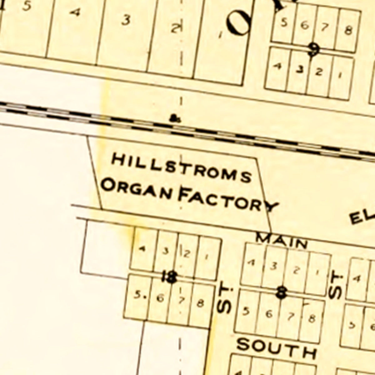 Restored historic details from the 1895 city map of Chesterton, Indiana