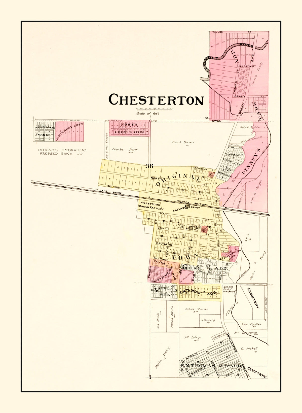 Preview of Vintage Map of Chesterton, Indiana 1895