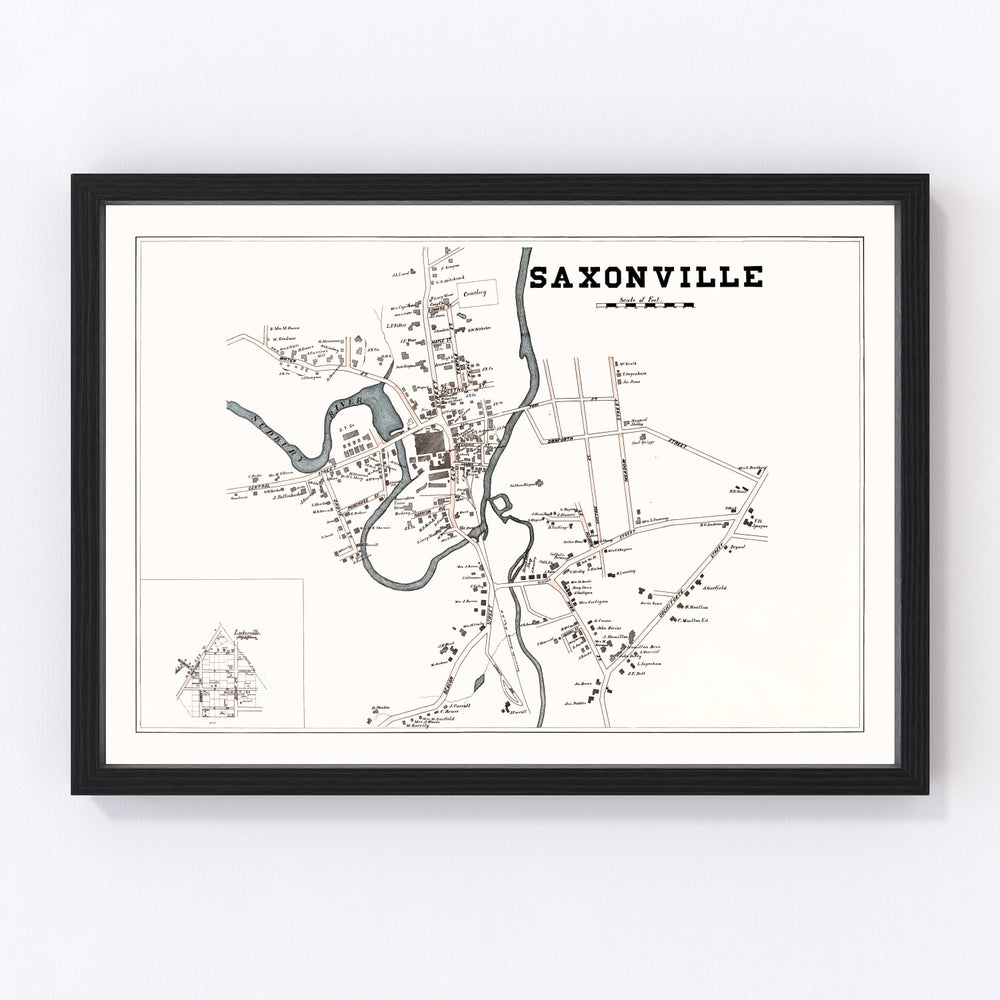 Saxonville Vintage Map 1895