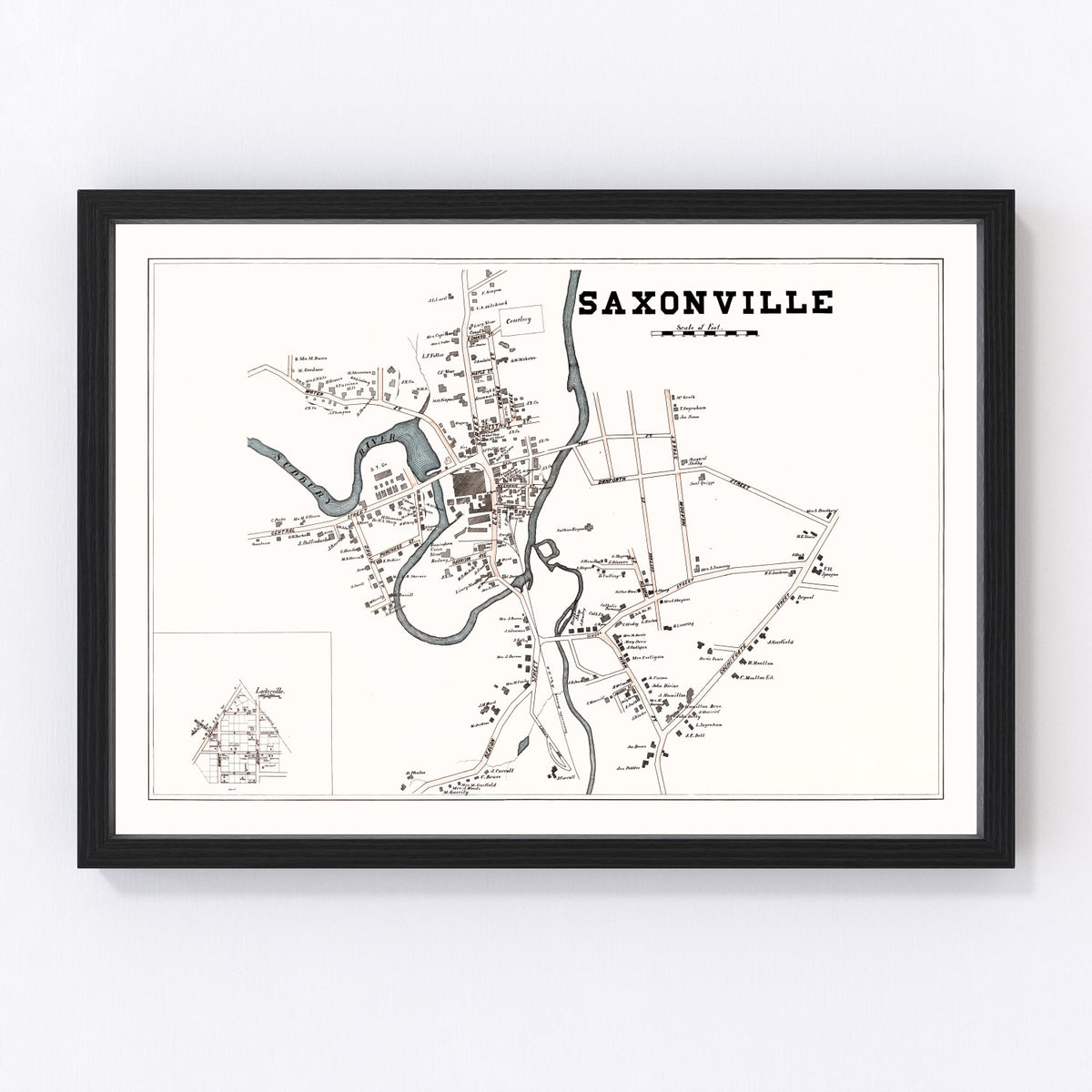 Saxonville Vintage Map 1895