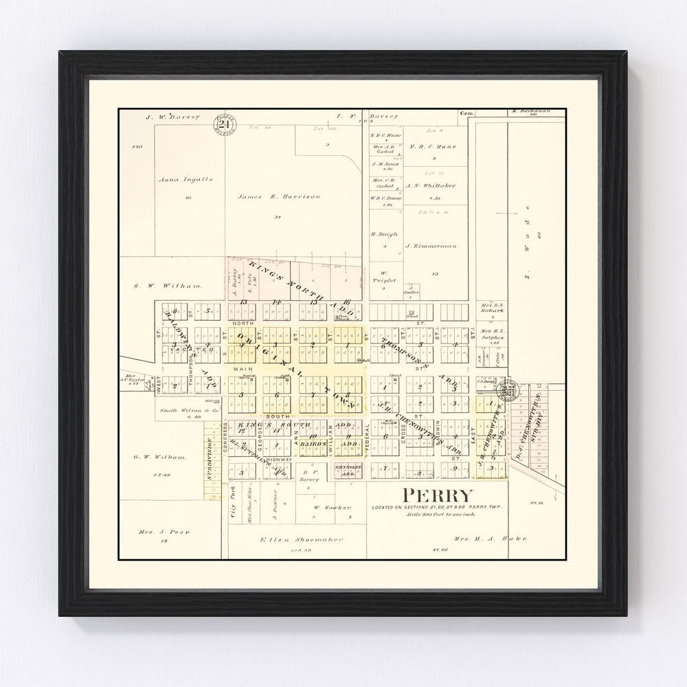 Perry Vintage Map 1895