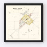 New Canton Vintage Map 1895