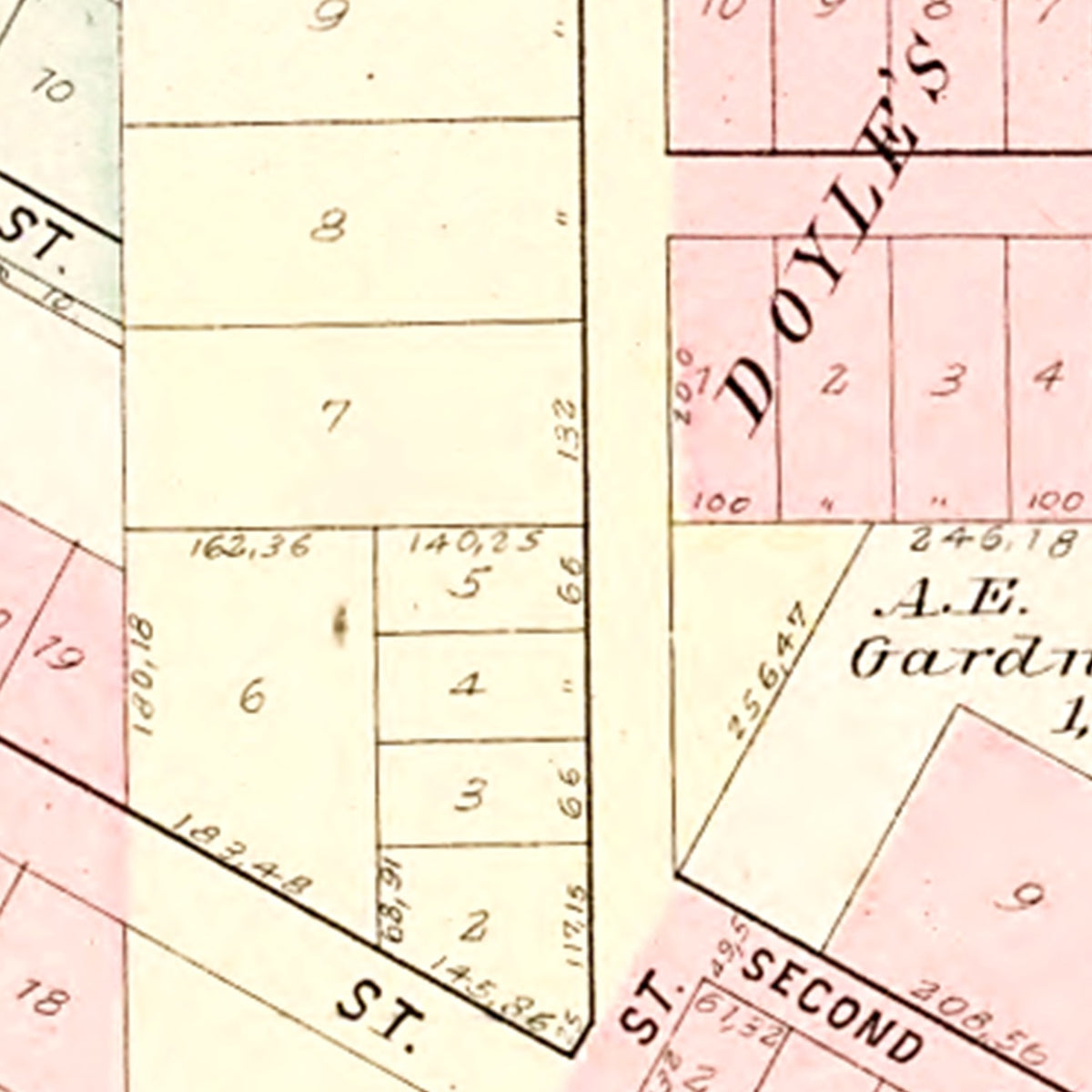 Restored historic details from the 1895 city map of Milan, Michigan