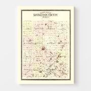 Vintage Map of Livingston County, Michigan 1895