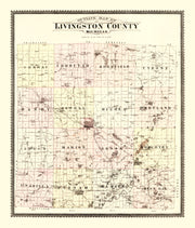 Vintage Map of Livingston County, Michigan 1895