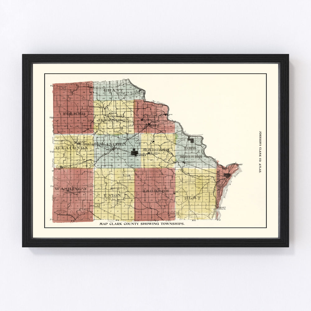 Clark County Vintage Map 1896