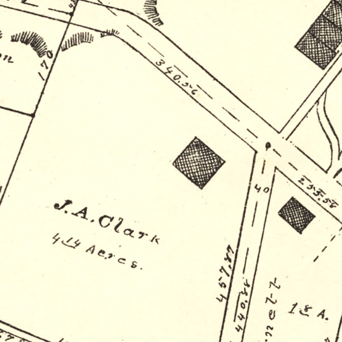 Restored historic details from the 1896 city map of Wilberforce, Ohio