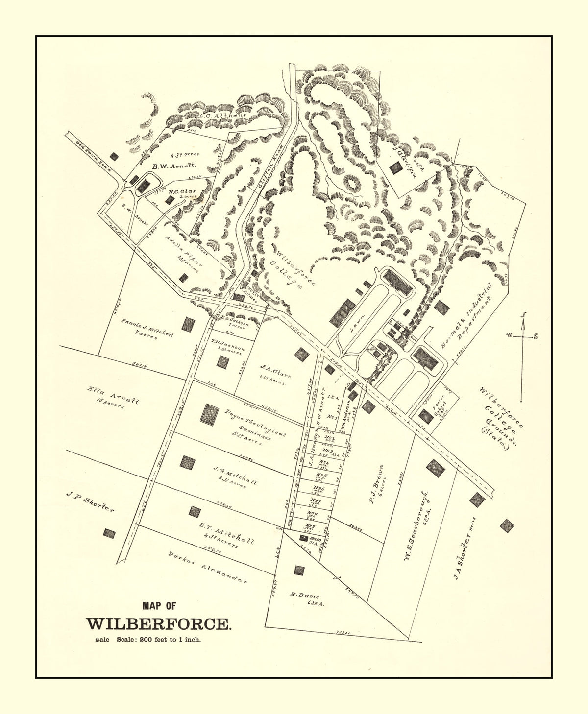 Preview of Vintage Map of Wilberforce, Ohio 1896