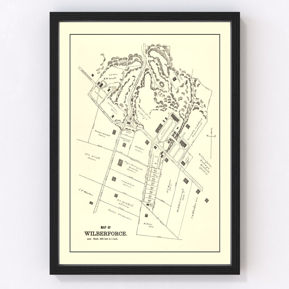 Wilberforce Vintage Map 1896