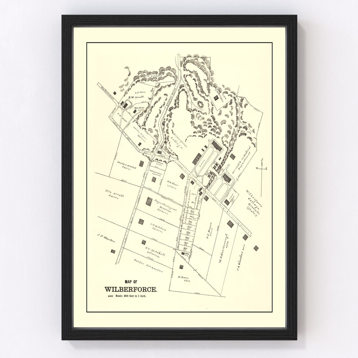 Wilberforce Vintage Map 1896