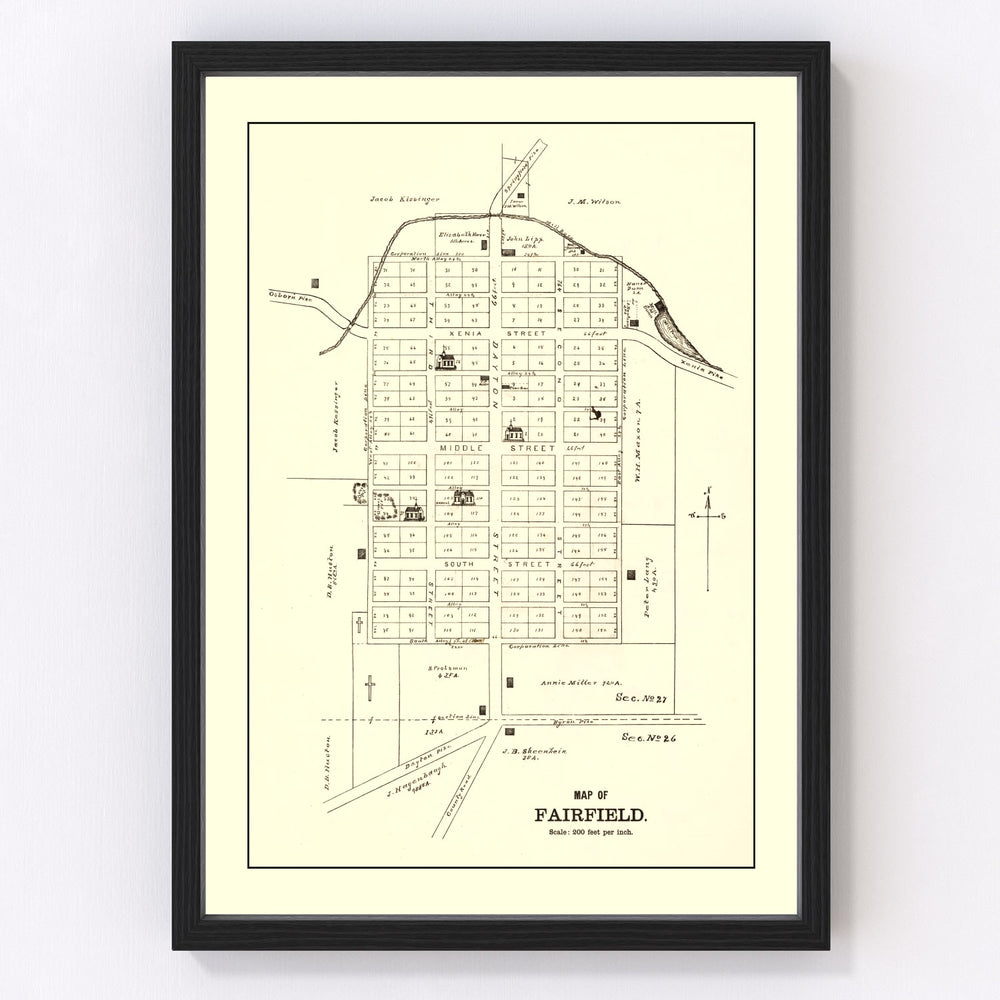 Fairfield Vintage Map 1896