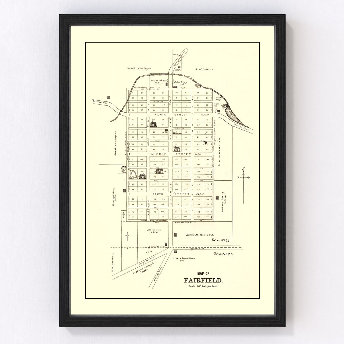 Fairfield Vintage Map 1896
