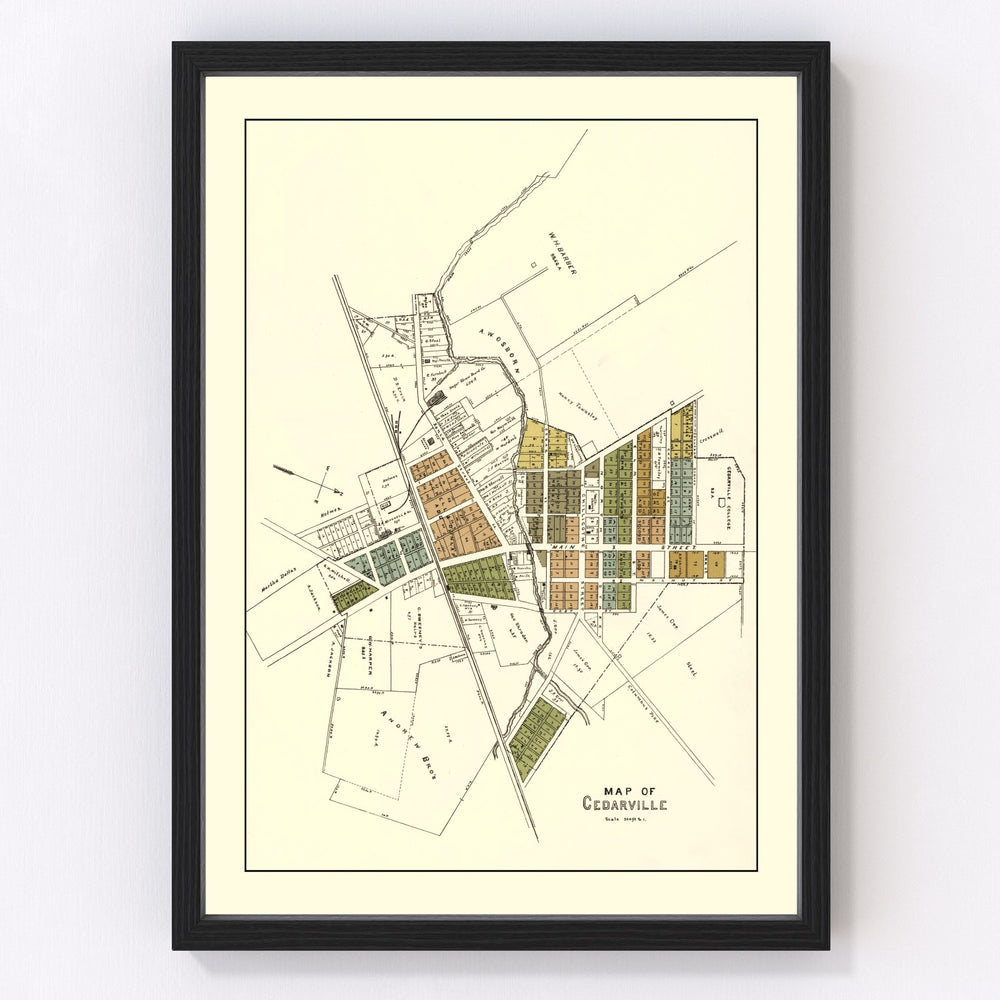 Cedarville Vintage Map 1896