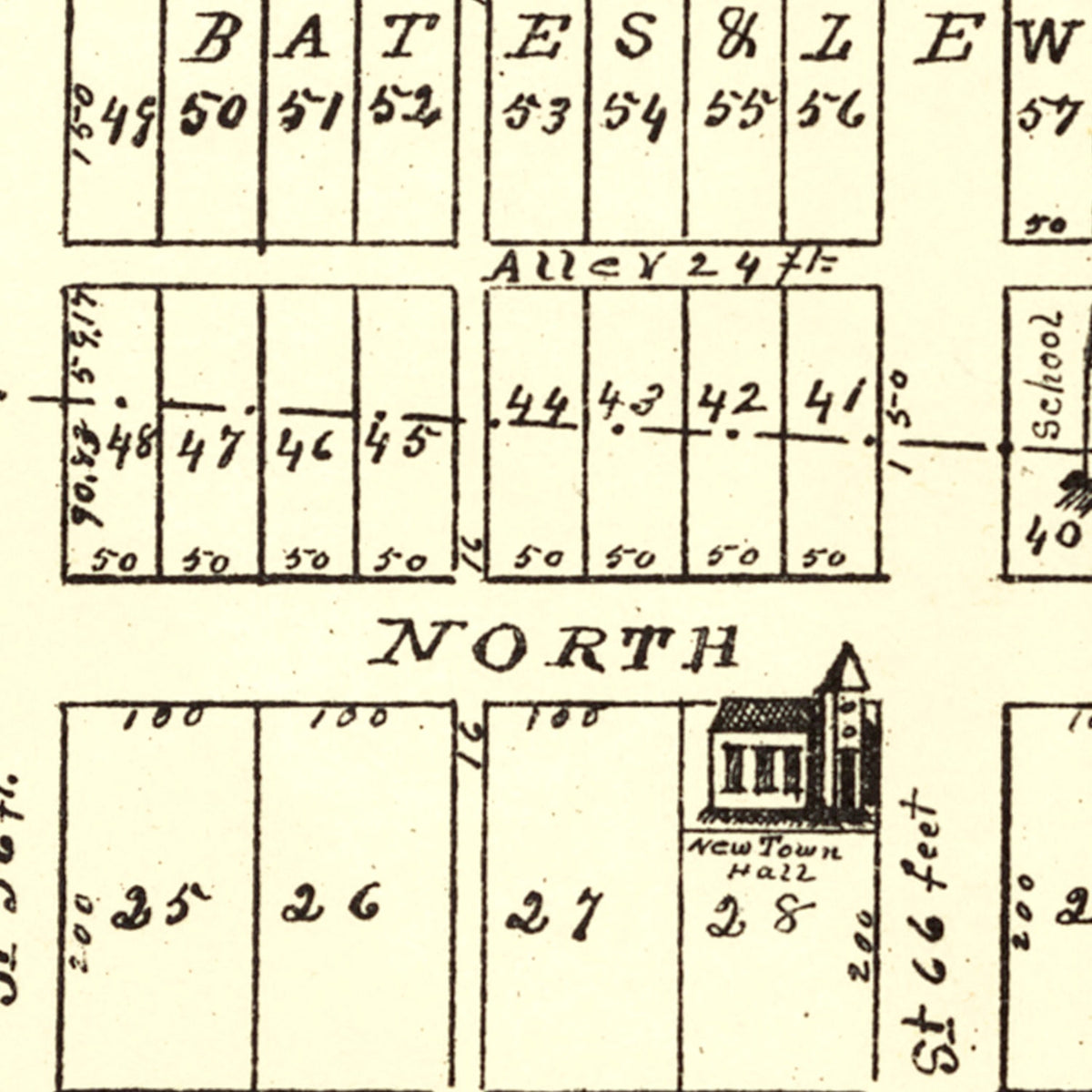 Restored historic details from the 1896 city map of Clifton, Ohio