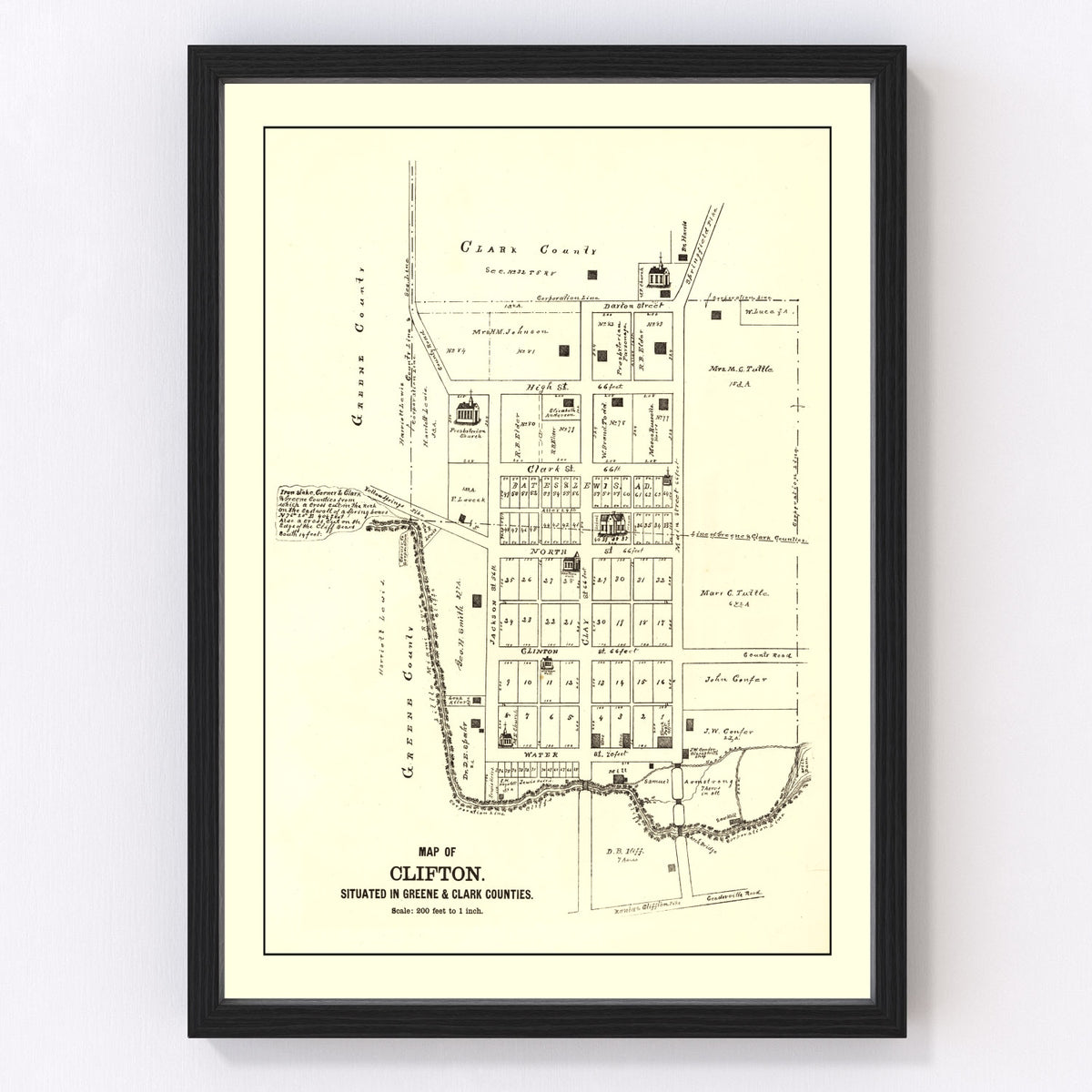 Clifton Vintage Map 1896
