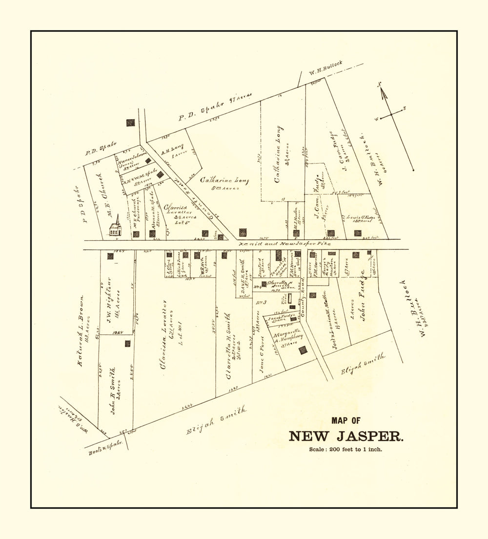 Vintage Map of New Jasper, Ohio 1896 print style example