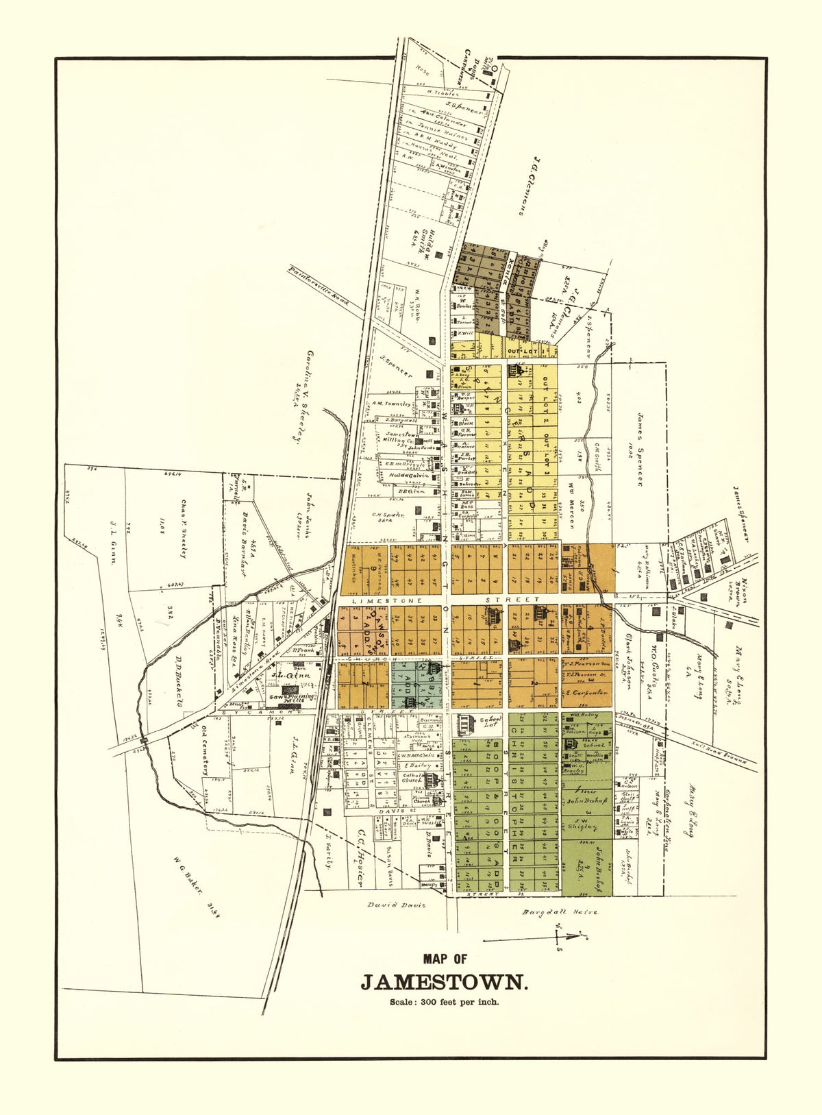 Preview of Vintage Map of Jamestown, Ohio 1896