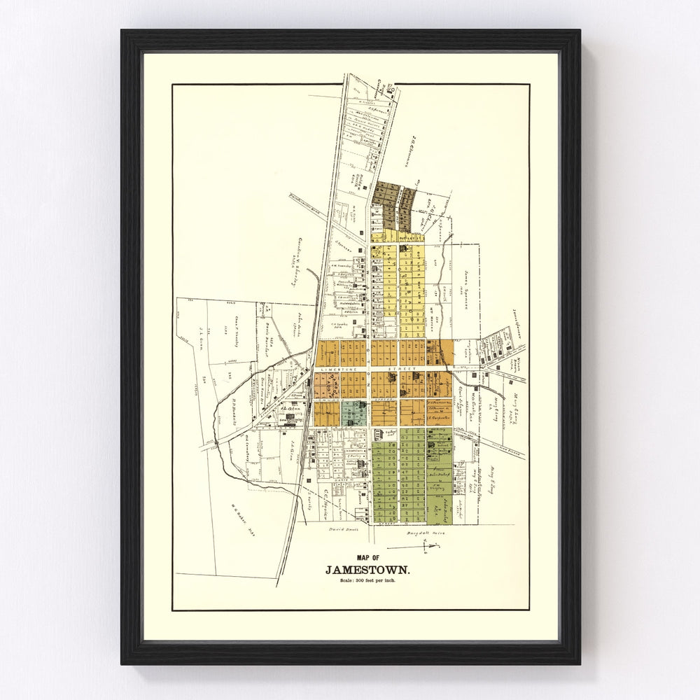 Jamestown Vintage Map 1896