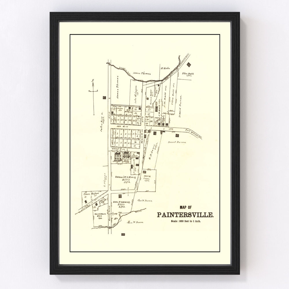 Paintersville Vintage Map 1896