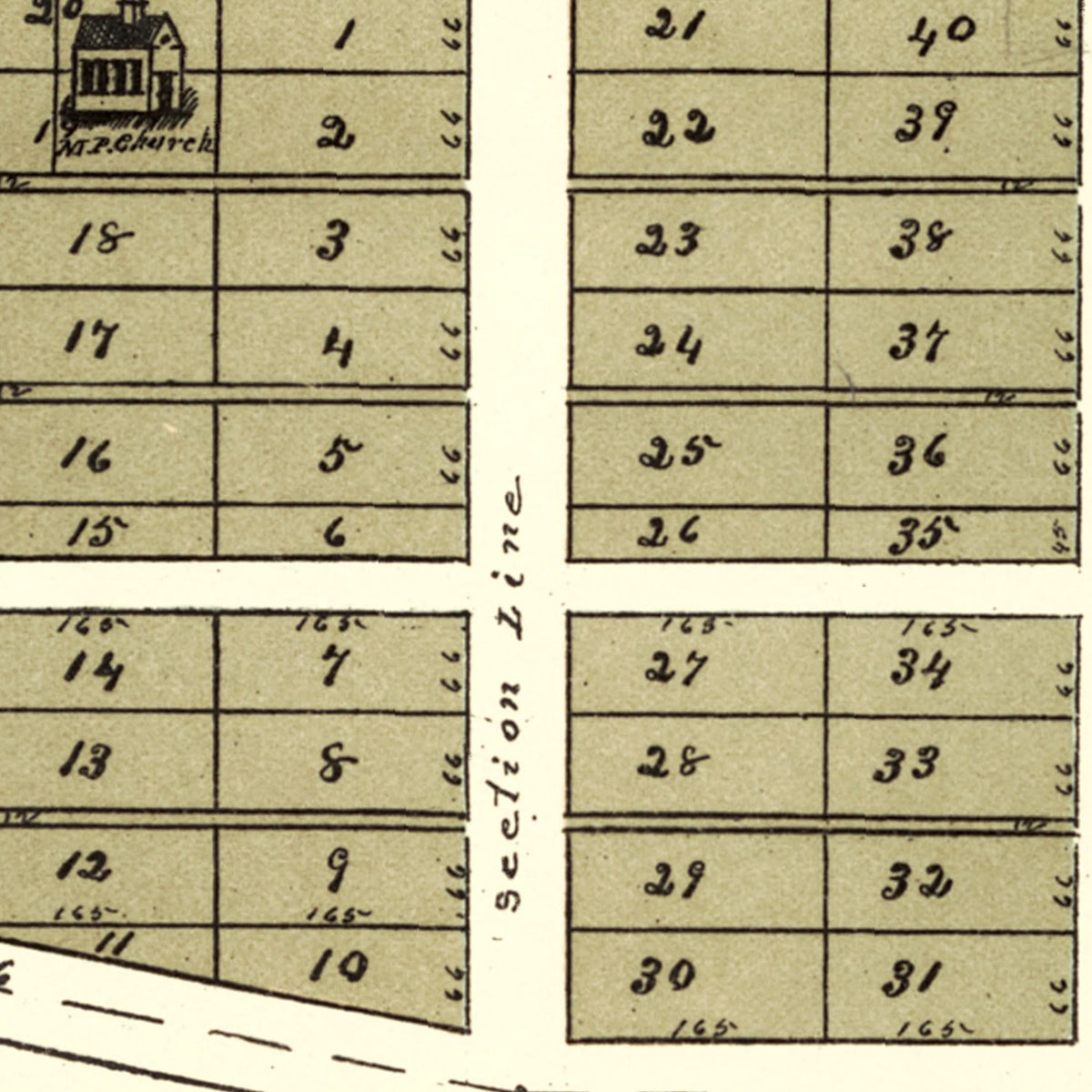 Restored historic details from the 1896 city map of Bellbrook, Ohio
