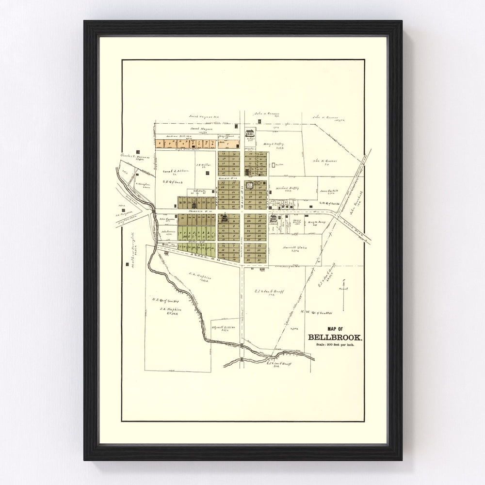 Bellbrook Vintage Map 1896