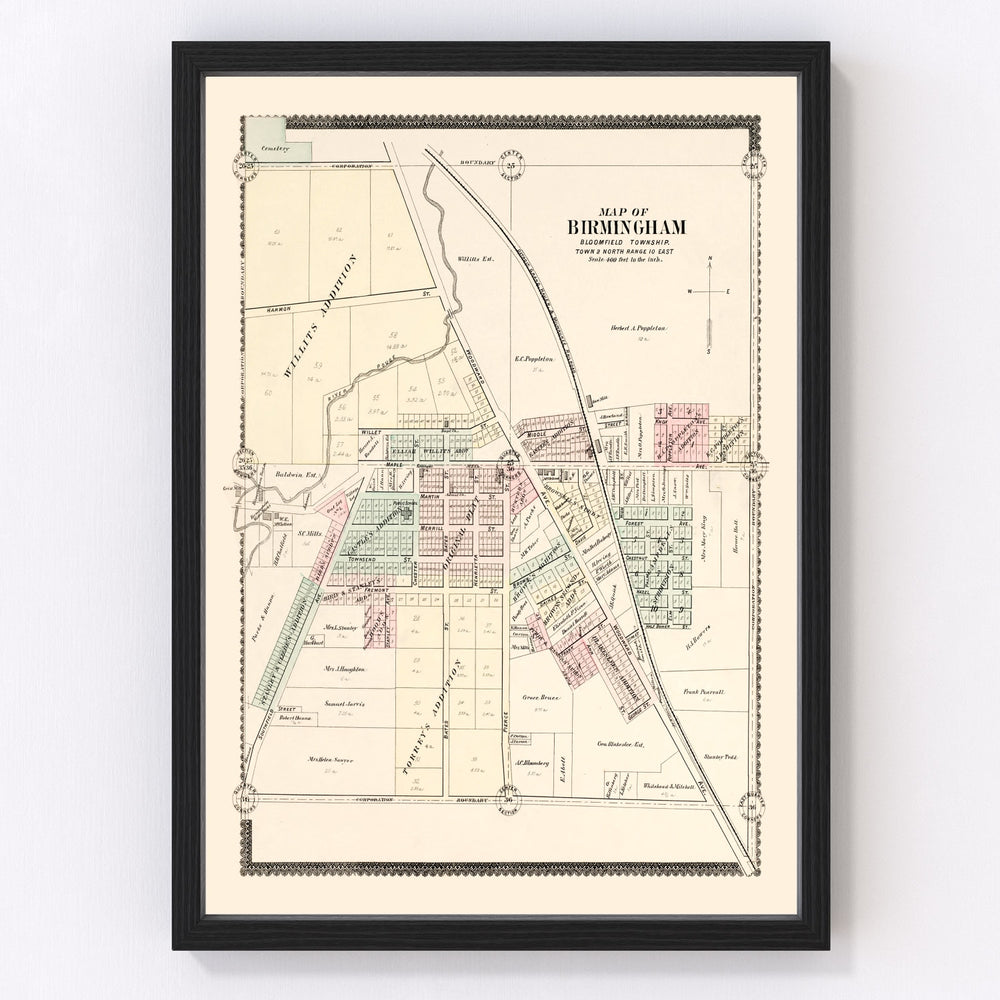 Birmingham Vintage Map 1896