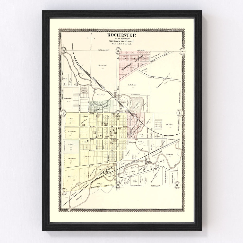 Rochester Vintage Map 1896