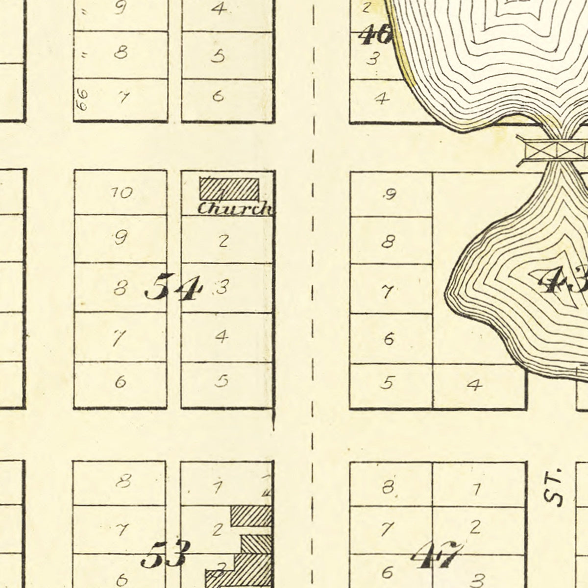 Restored historic details from the 1896 city map of Mondovi, Wisconsin