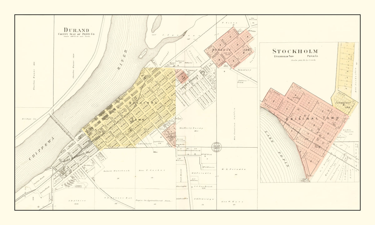 Preview of Vintage Map of Durand, Wisconsin 1896
