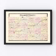 Fillmore County Vintage Map 1896