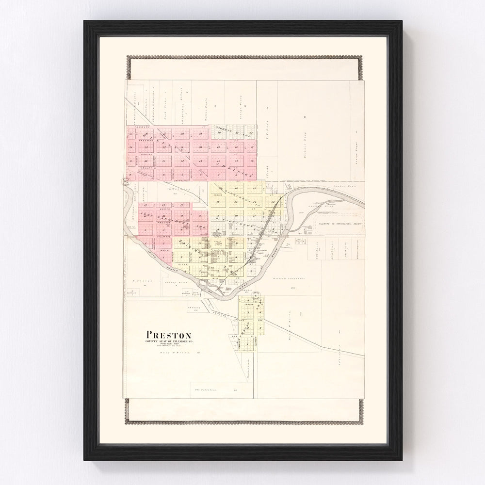 Preston Vintage Map 1896