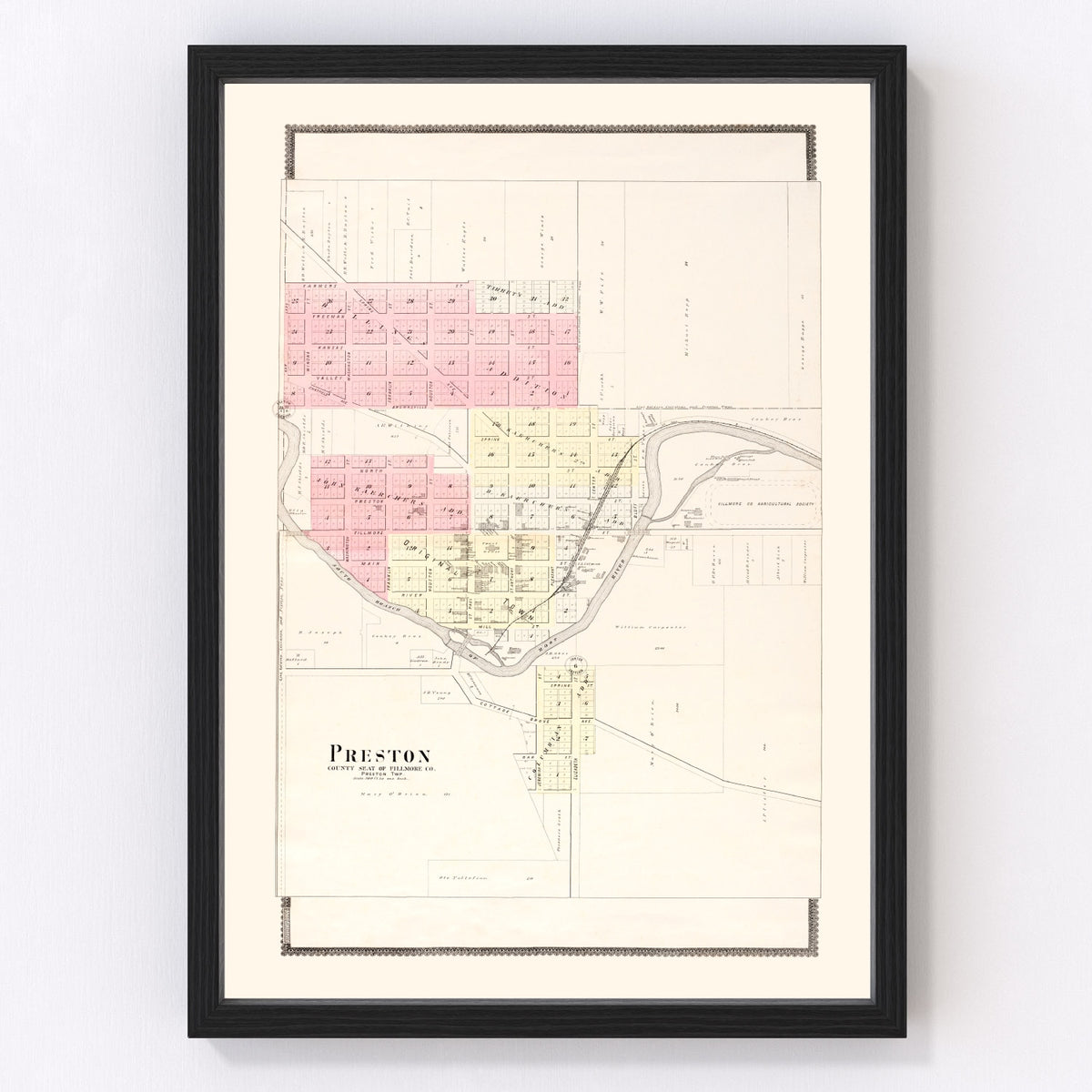 Preston Vintage Map 1896